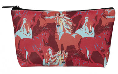 AWST Int'l Colorful Horses Cosmetic Pouch