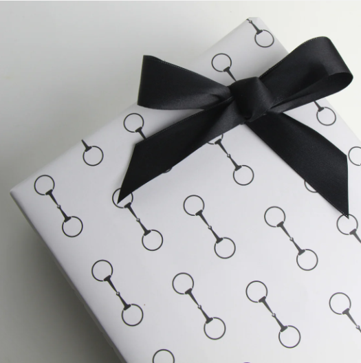 Hunt Seat Paper Cream Bits Gift Wrap