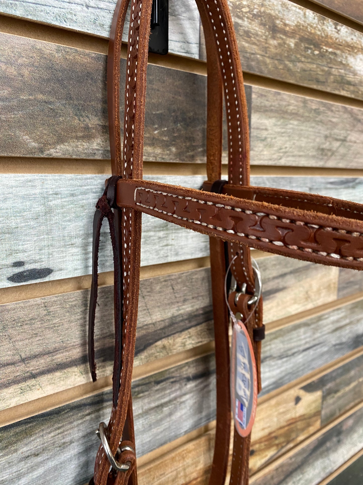 HR D&S Barbwire Browband Headstall with Quick Change