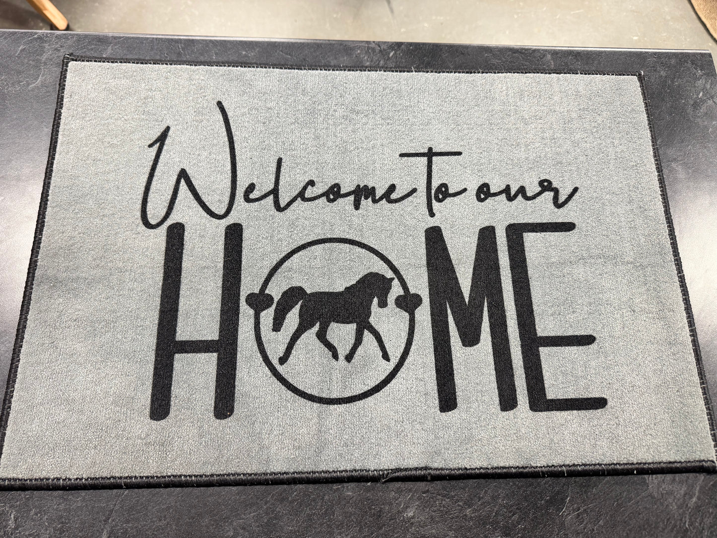 27" x 18" Horse in ring Welcome Door Mat