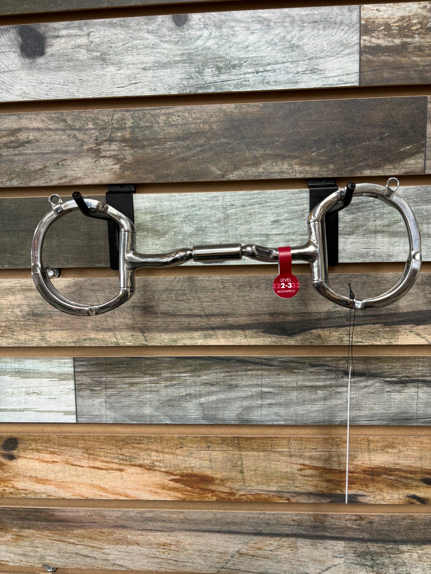 Stainless Steel 3 1/2" Eggbutt with Hooks with Stainless Steel Forward Tilt Ported Barrel (MB 36) Copper Inlay Mouth