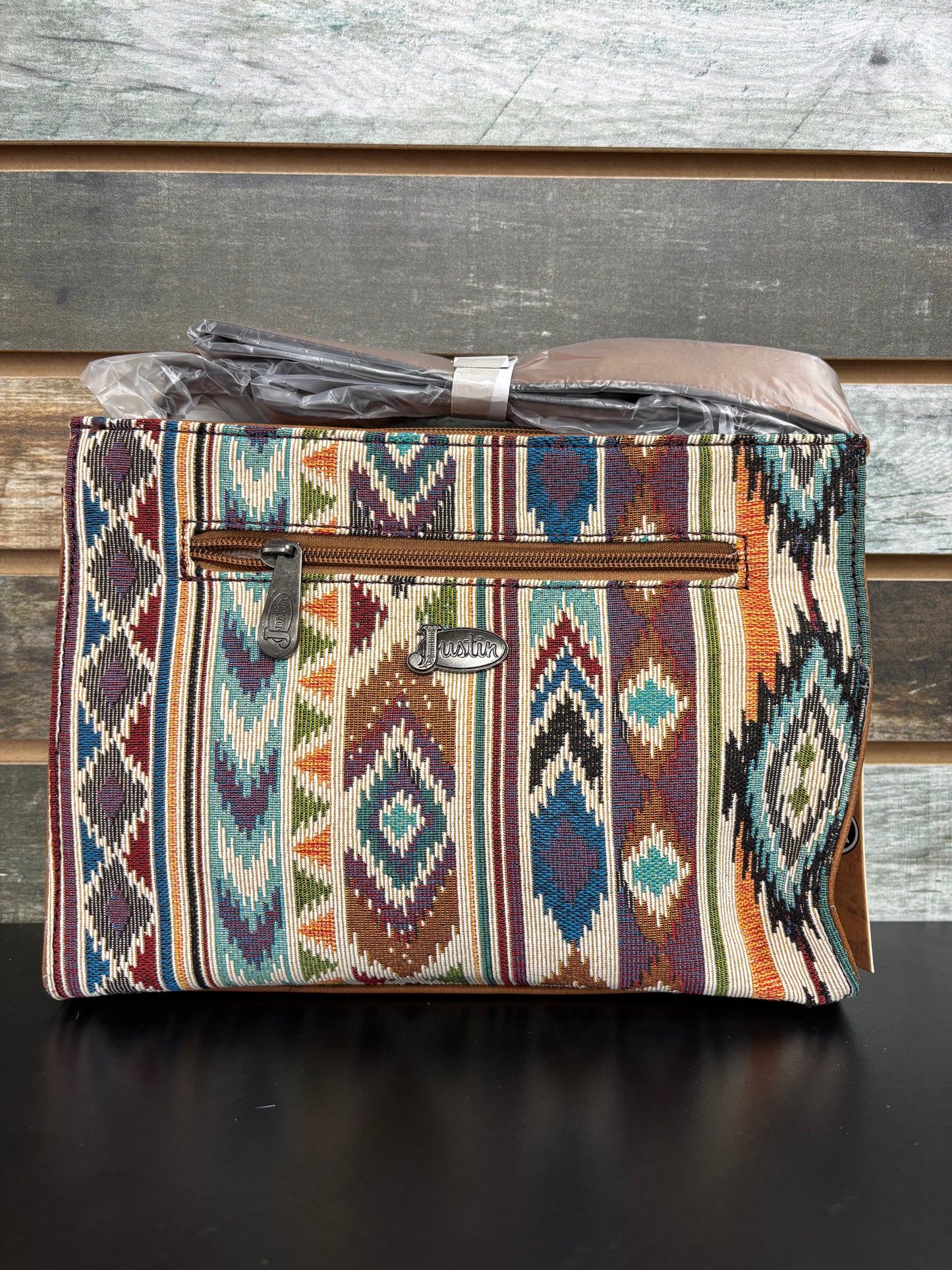 Justin Women's Jacquard Aztec Pattern Crossbody Purse - Brown/Multi