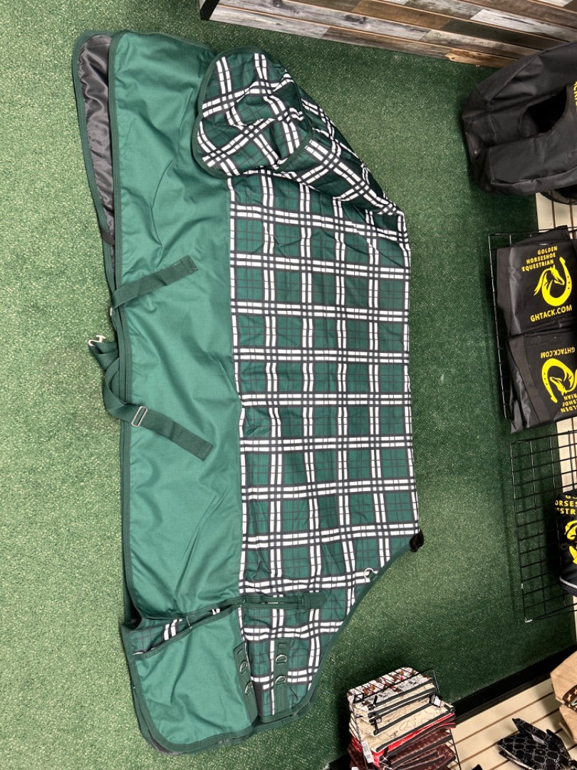 USED Horze Medium Weight Blanket 78” Green/Black/White