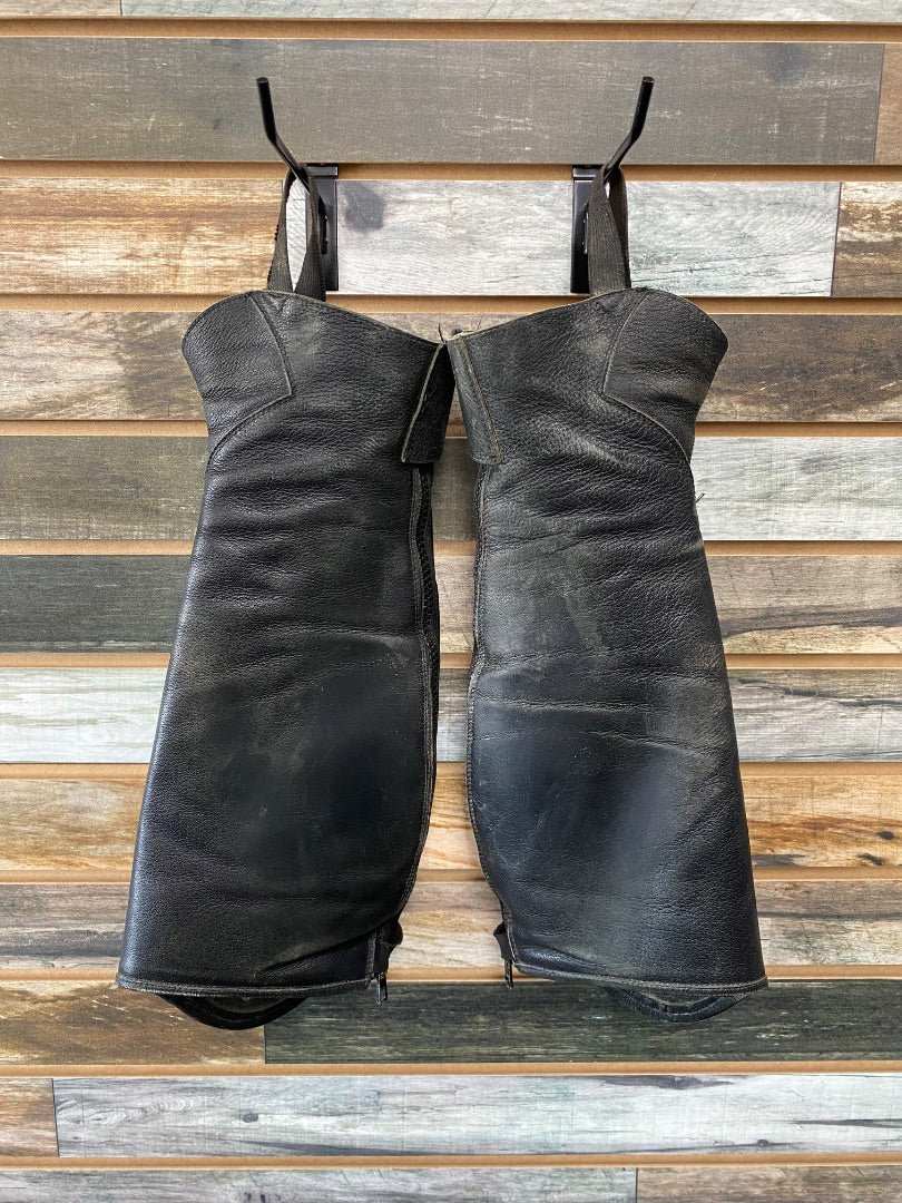 USED Parlanti Leather Half Chaps Black