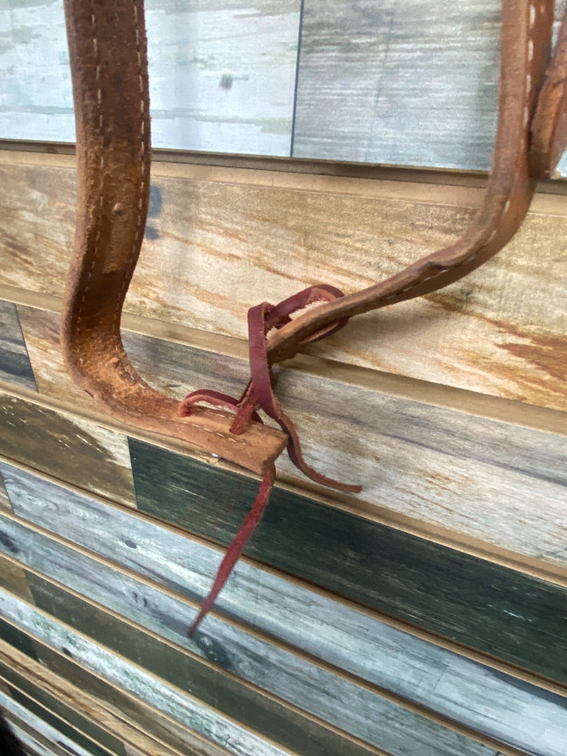 USED Golden Horseshoe Equestrian Split Ear Headstall Horse Light Oil