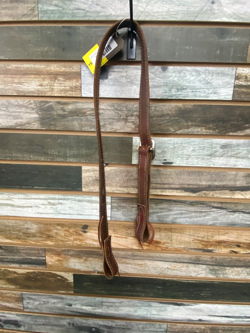 USED Golden Horseshoe Equestrian Split Ear Headstall Horse Medium Oil