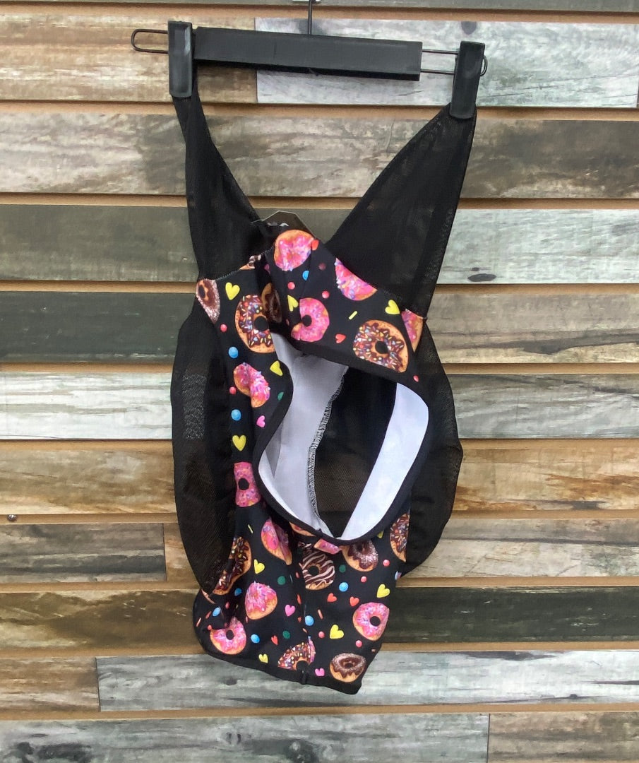 USED Whinneywear Lycra Fly Mask Full Donut Patterned
