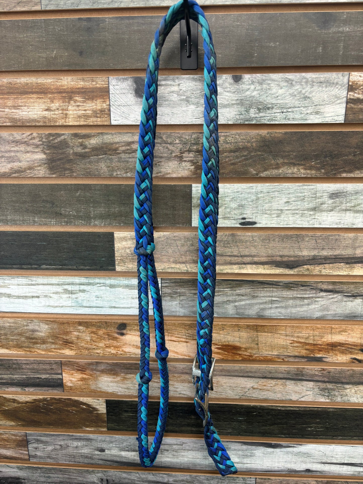 USED Weaver Barrel Reins Blue/Teal/Navy