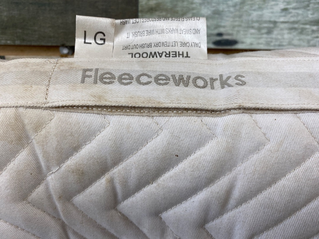 USED Fleeceworks English Therawool Saddle Pad Large White