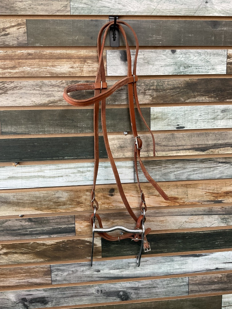USED Western Headstall With Bit Light Oil