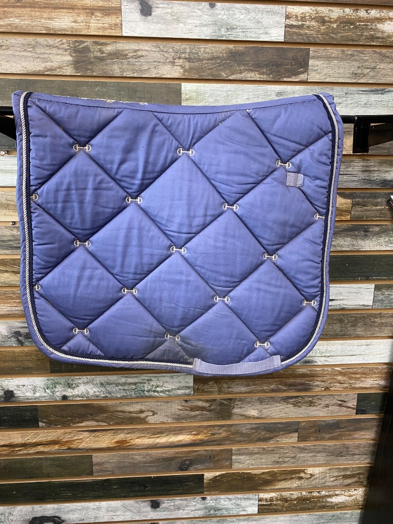 USED HKM Dressage Pad Horse Cloud Blue With Bits