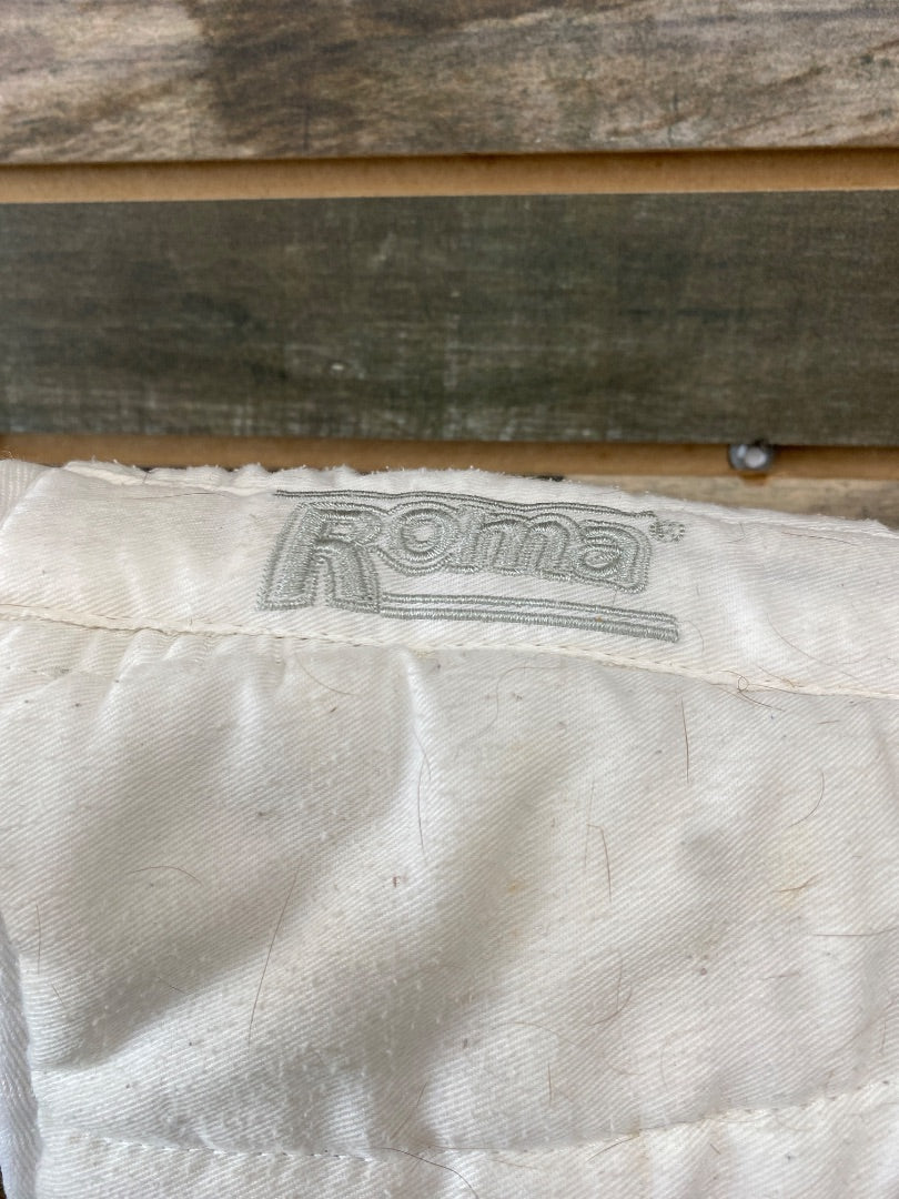 USED Roma English Dressage Pad Padded White With Black Bottom Black