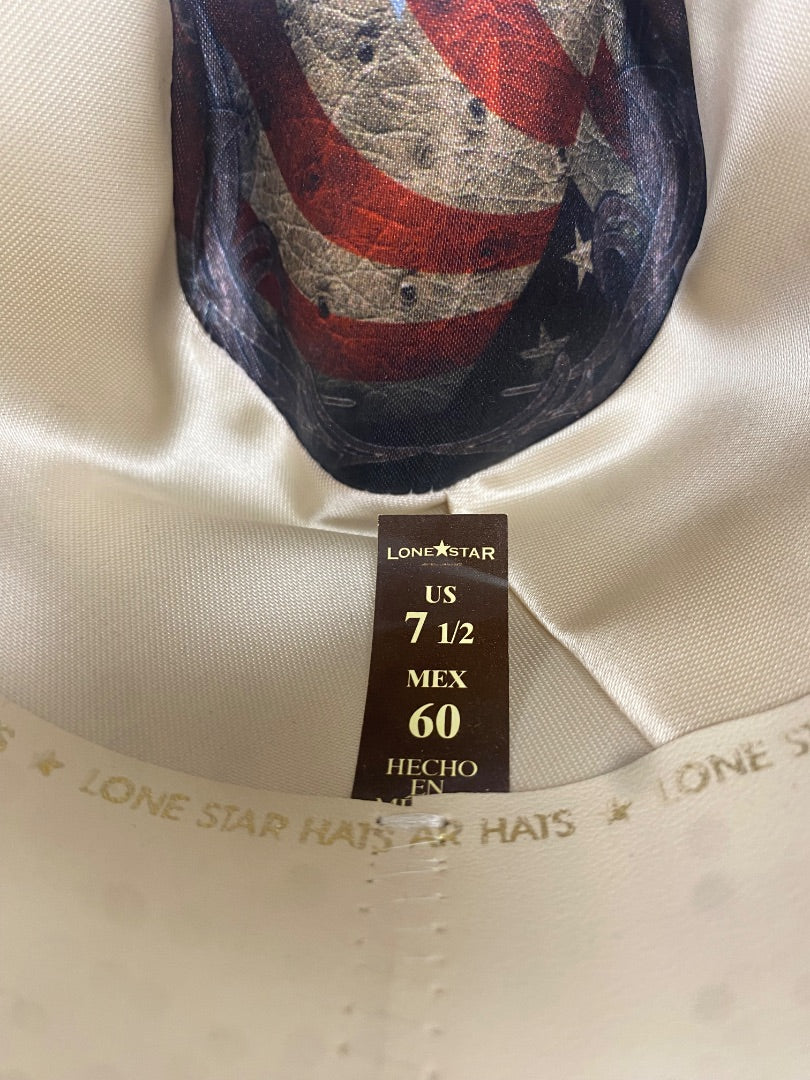 USED Lone Star Ladies Western Hat 7 1/2" Light Grey