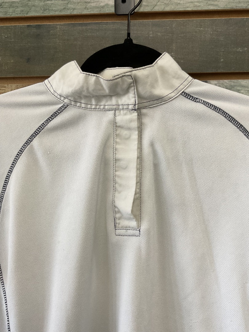USED Short Sleeve Show Shirt Medium White/Navy