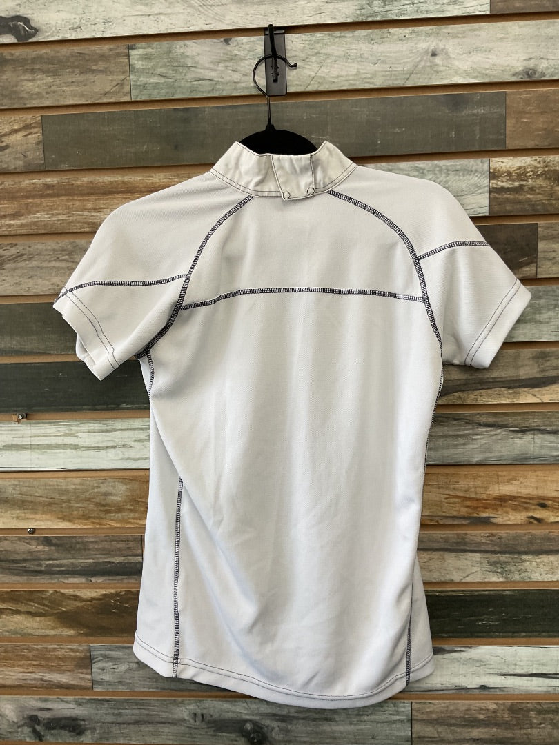 USED Short Sleeve Show Shirt Medium White/Navy