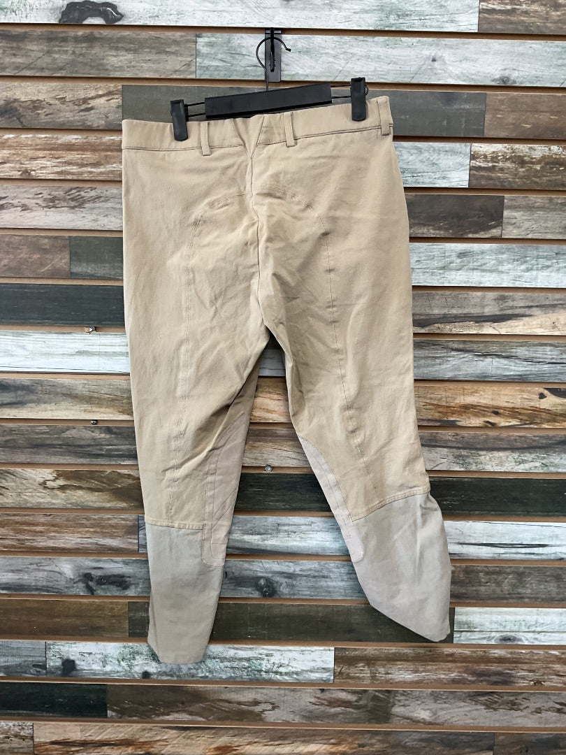 USED Ariat Knee Patch Breeches 32R Tan