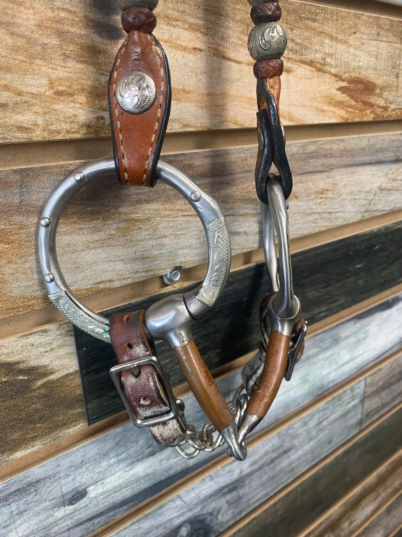 USED Dale Chavez Double Ear Show Headstall Horse Light Oil