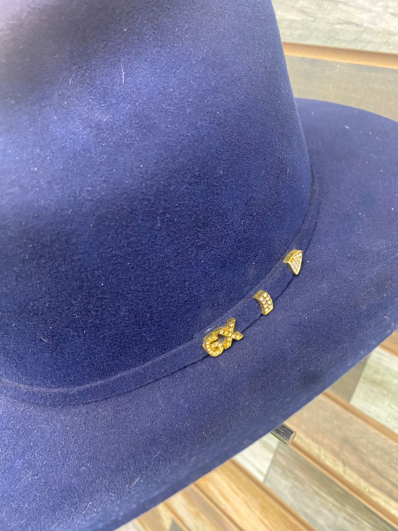 USED Serratelli Hat Co Ladies Western Hat 7 1/2" Navy