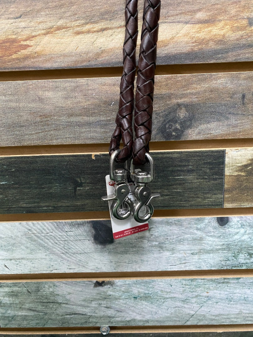 USED Weaver NWT Round Braided Roper Reins 8ft Brown