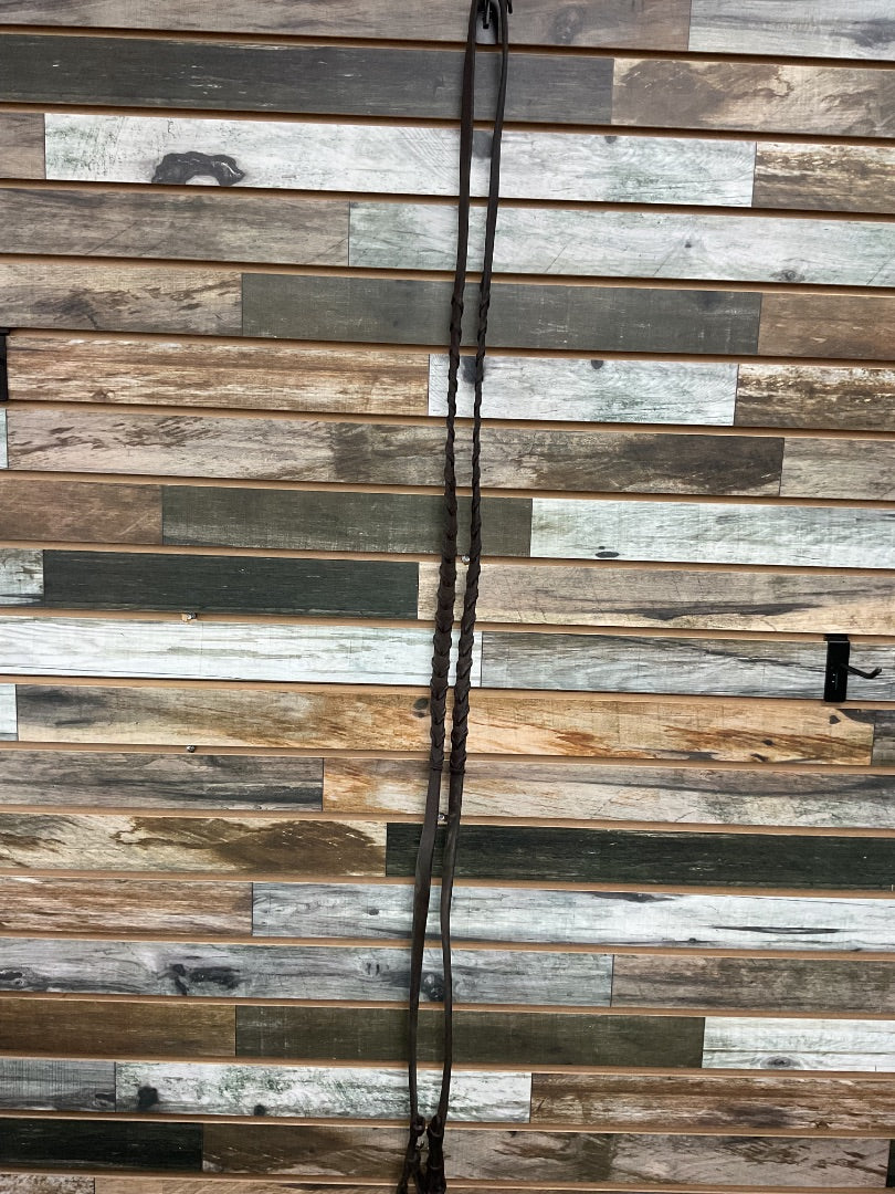 USED  Braided English Reins  Dark Oil