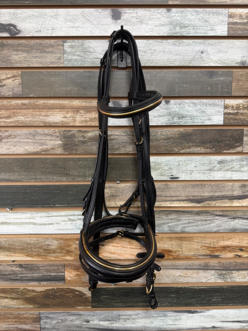USED Kieffer Dressage Bridle with Reins Horse Black