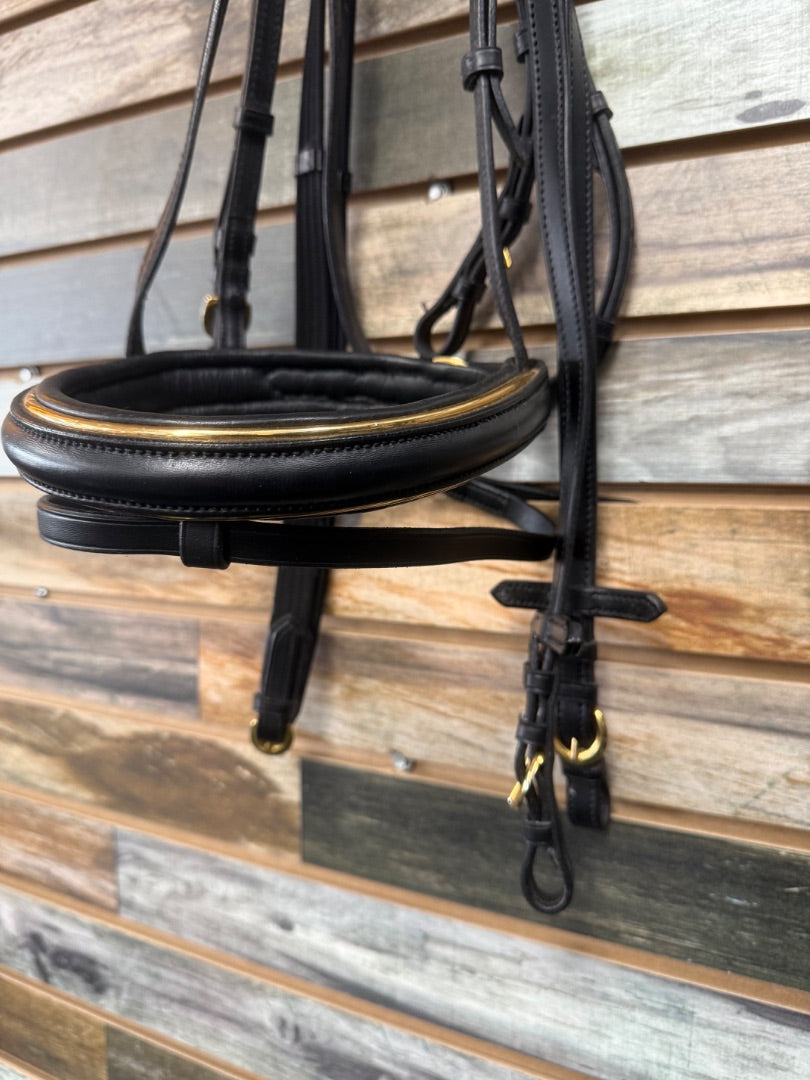 USED Kieffer Dressage Bridle with Reins Horse Black