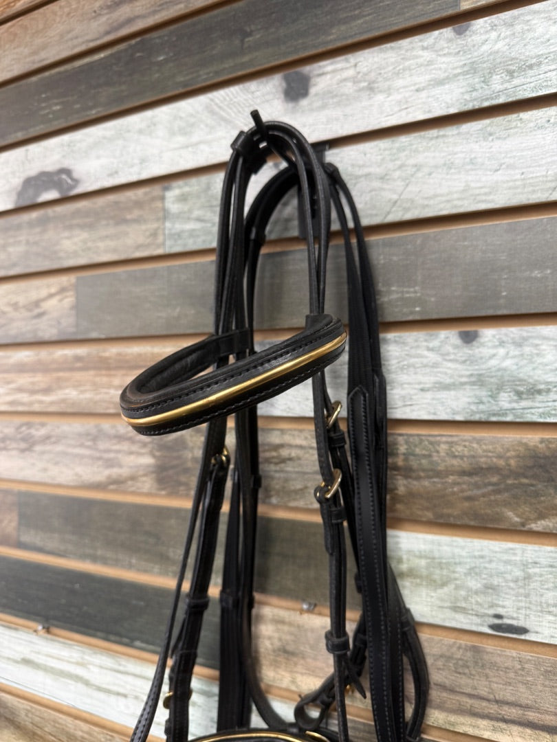 USED Kieffer Dressage Bridle with Reins Horse Black