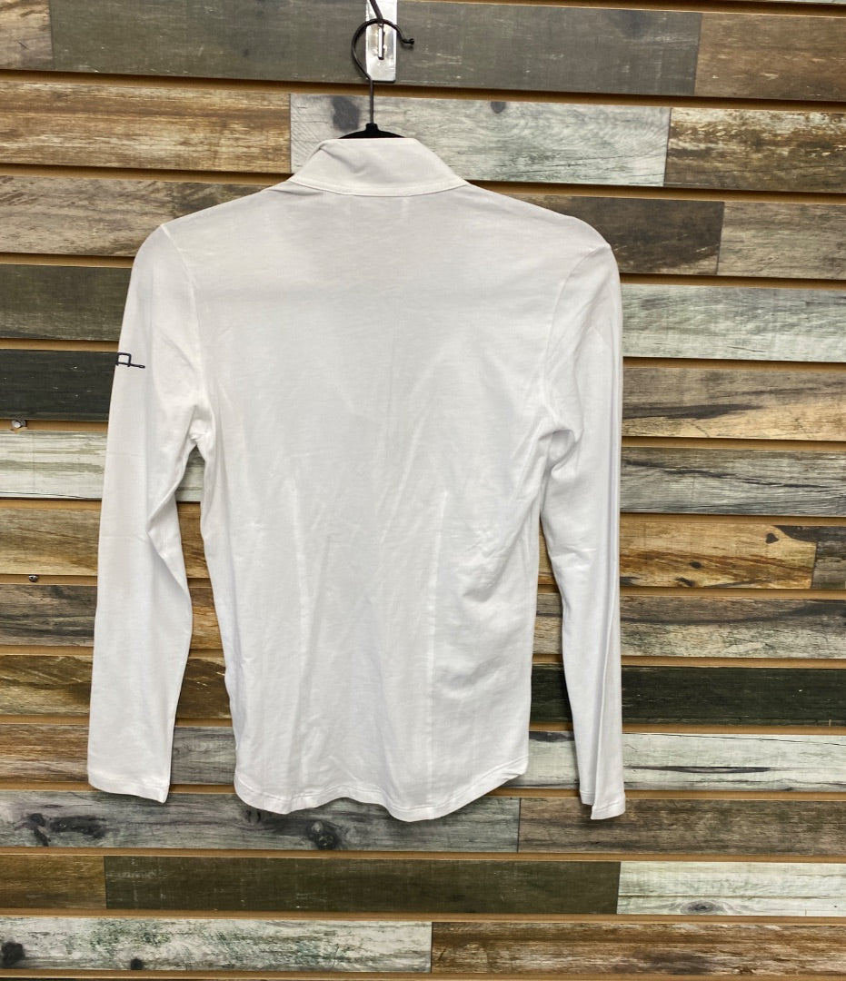 USED NWT Alessandroalbanese Long Sleeve Top Quarter Zip XS White/Grey