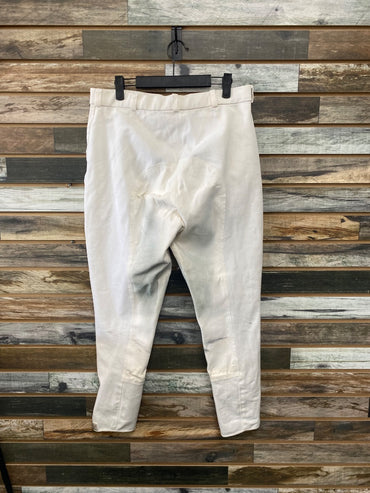 USED Mountain Horse White Fullseat Breeches Size 32R