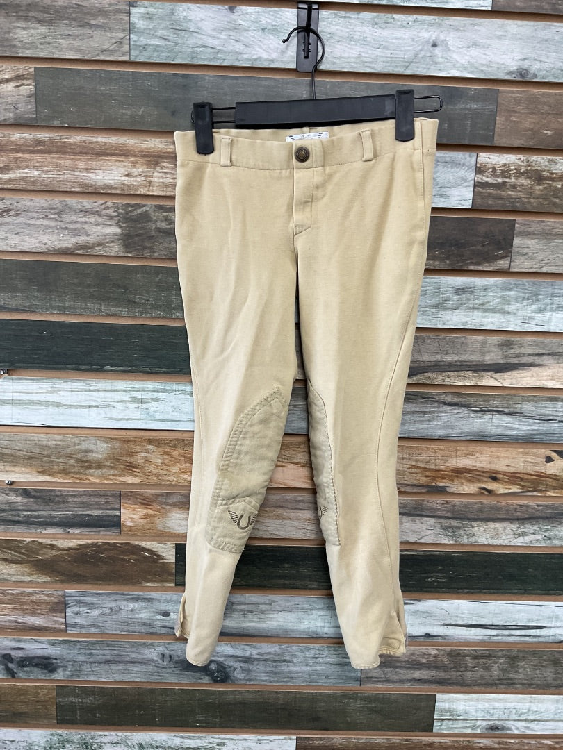 USED Tuff Rider Youth Knee Patch Breeches 12 Tan