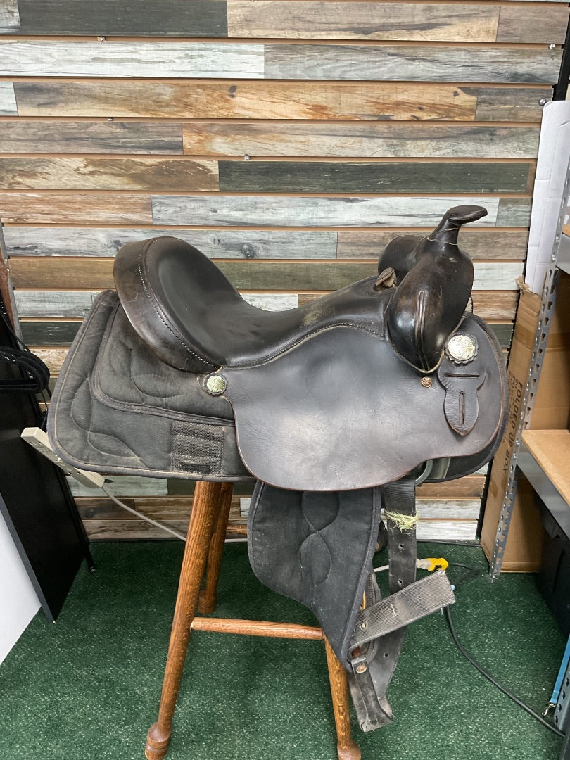USED Big Horn Synthetic Western Saddle 16.5' Black