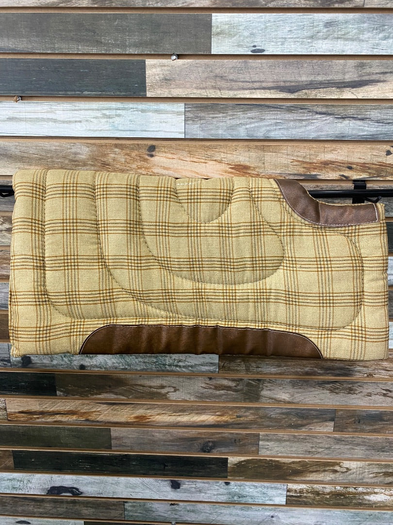USED Tan & Brown Checkered Western Saddle Pad