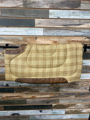 USED Tan & Brown Checkered Western Saddle Pad