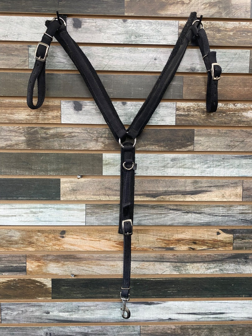 USED Weaver Nylon Padded Western Breast Collar Pony Black