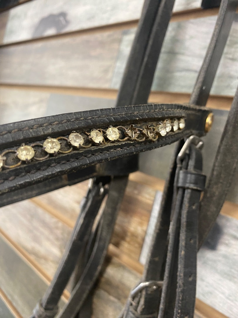USED Catago Dressage Bridle w/ Reins & Bit Full Black