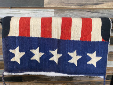 USED  Fleece Lined Saddle Pad  American Flag