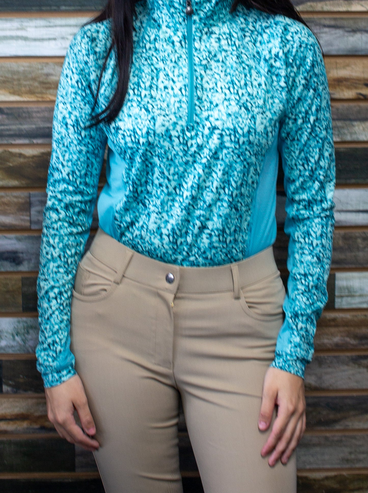 Ladies Ovation® Quarter Zip Long Sleeve Printed Sun Shirt