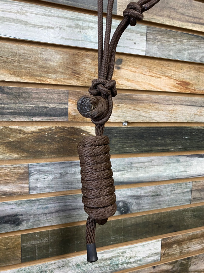 USED Brown Rope Halter with Lead Attached