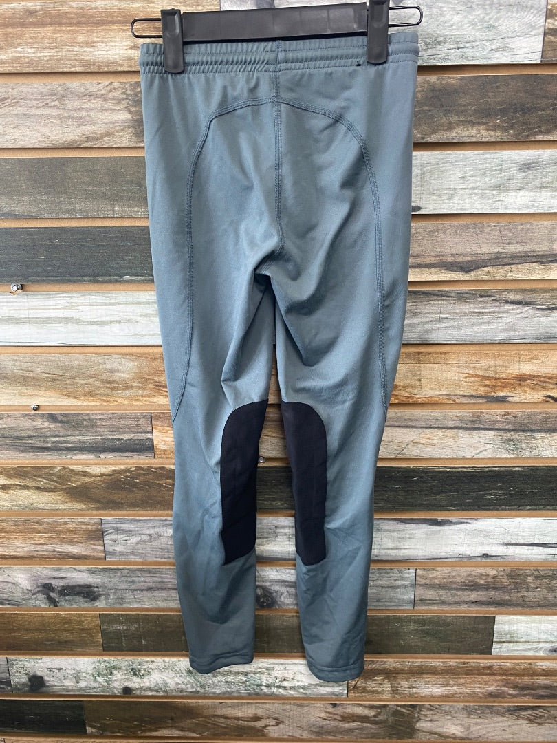 USED Kerrits Youth English Knee Patch Breeches Large Blue/Gray