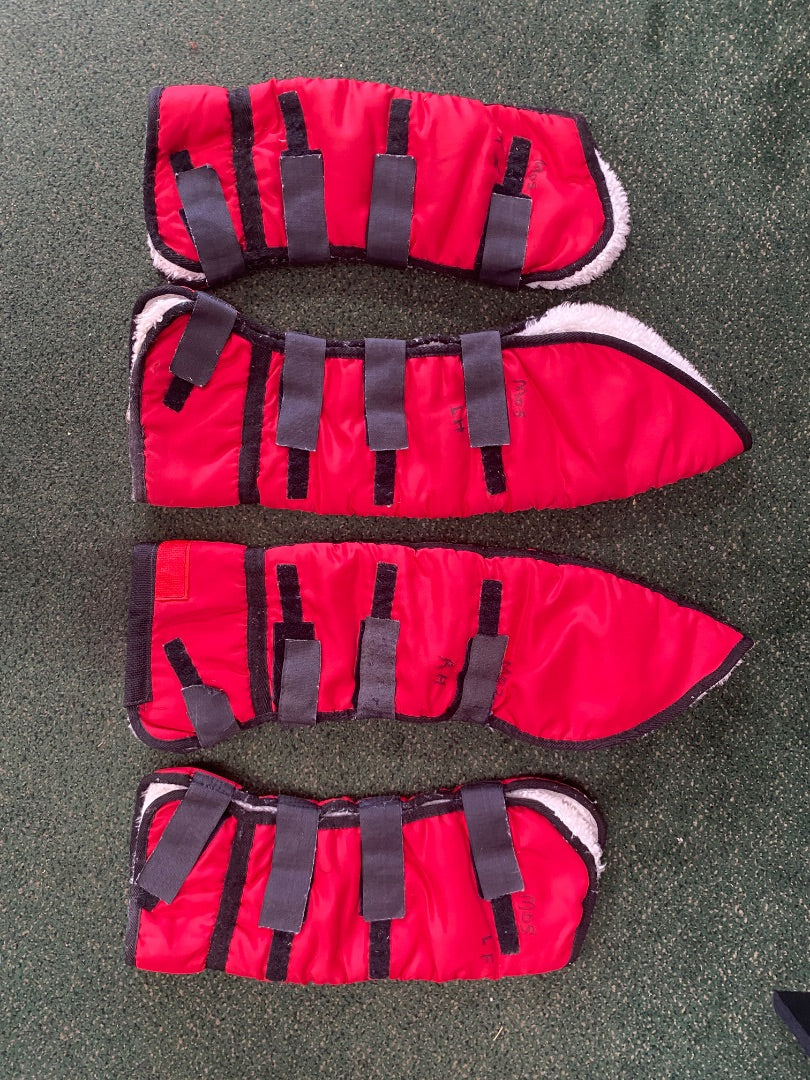USED Set of 4 Shipping Boots Horse Red