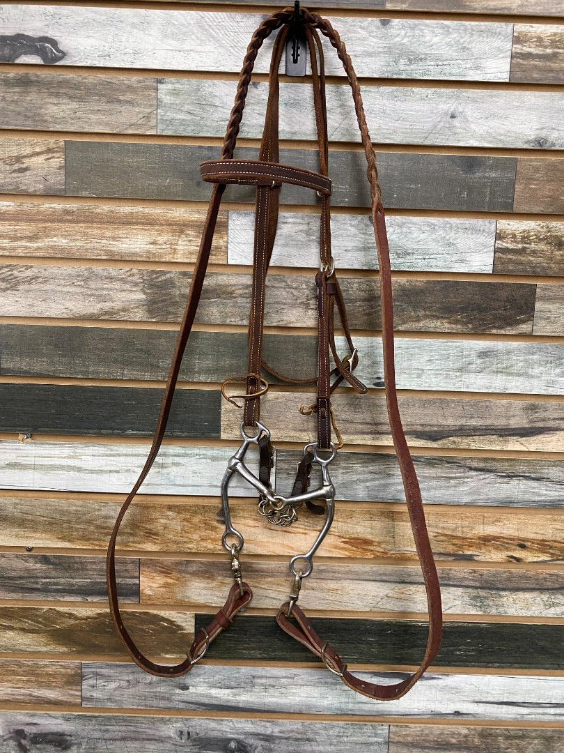 USED Leather Headstalls W/ Bit and Reins