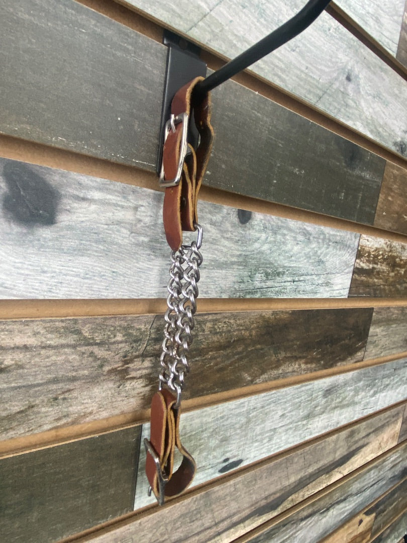 USED Curb Chain w/Leather Buckles