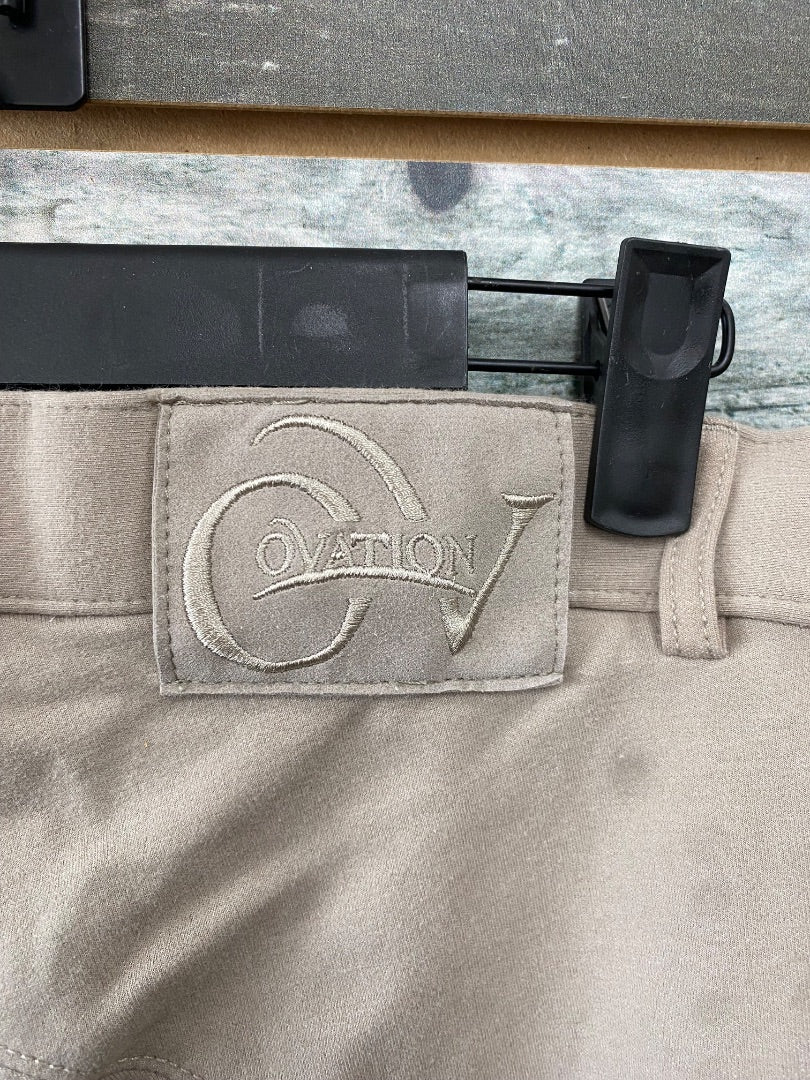 USED Ovation Knee Patch Breeches XXL (16) Tan