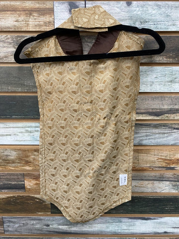USED  Patterned Show Bib  Tan
