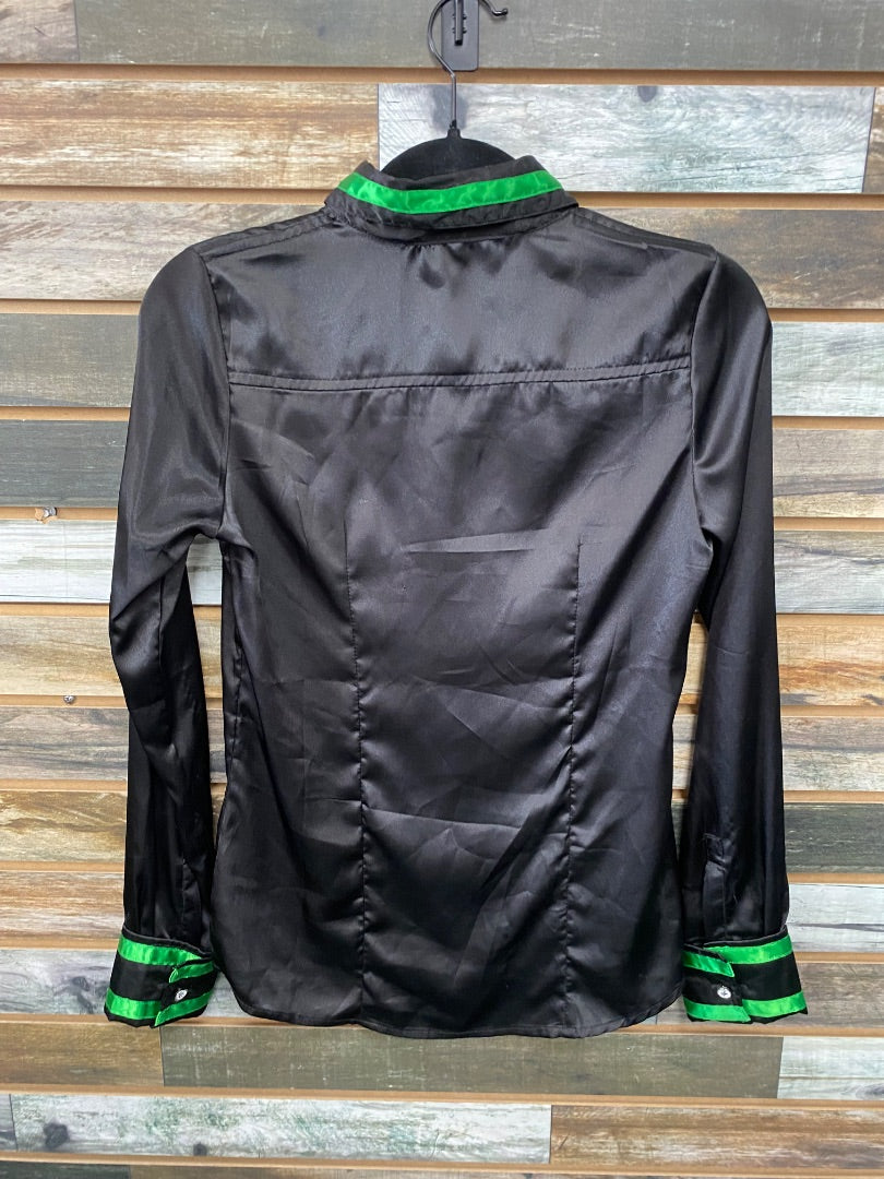 USED MOJO Satin Show Top Medium Black/Green
