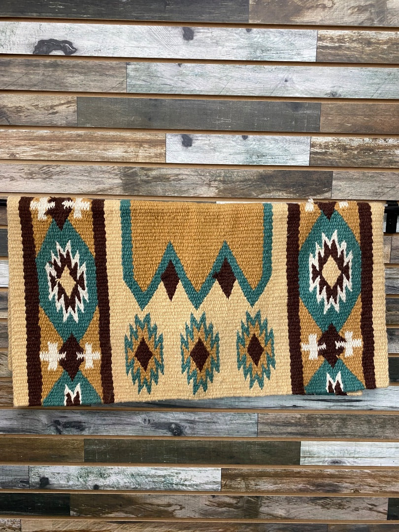 USED Blanket Top Show Pad Tan/Brown/Teal