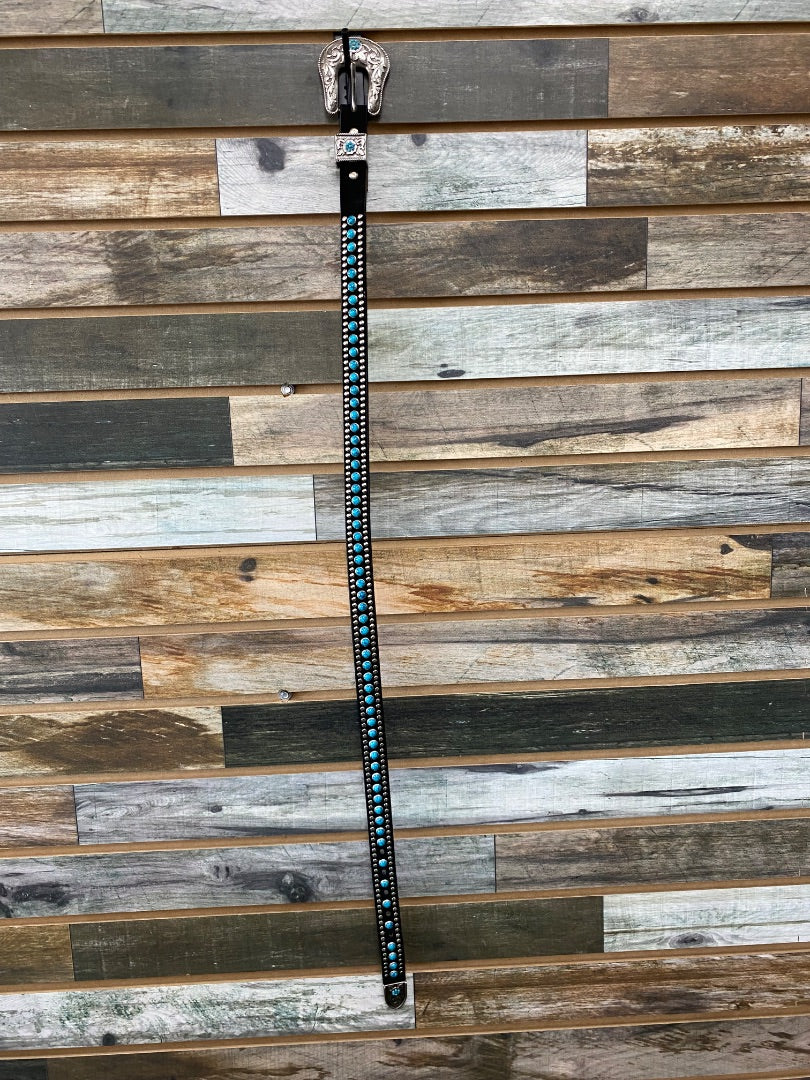 USED Nacona Ladies Western Belt Medium Black/Turquoise