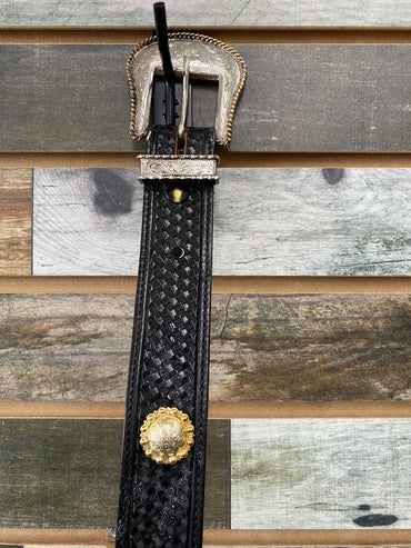 USED  Ladies Cowhide Belt with Yellow Gems