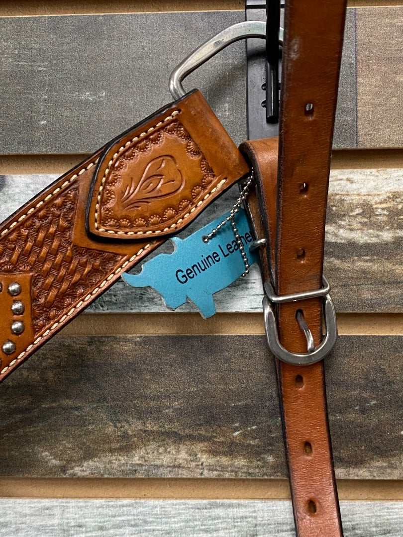 USED Western Breastcollar with Fleur De Lis Pattern | Tooled, M/O