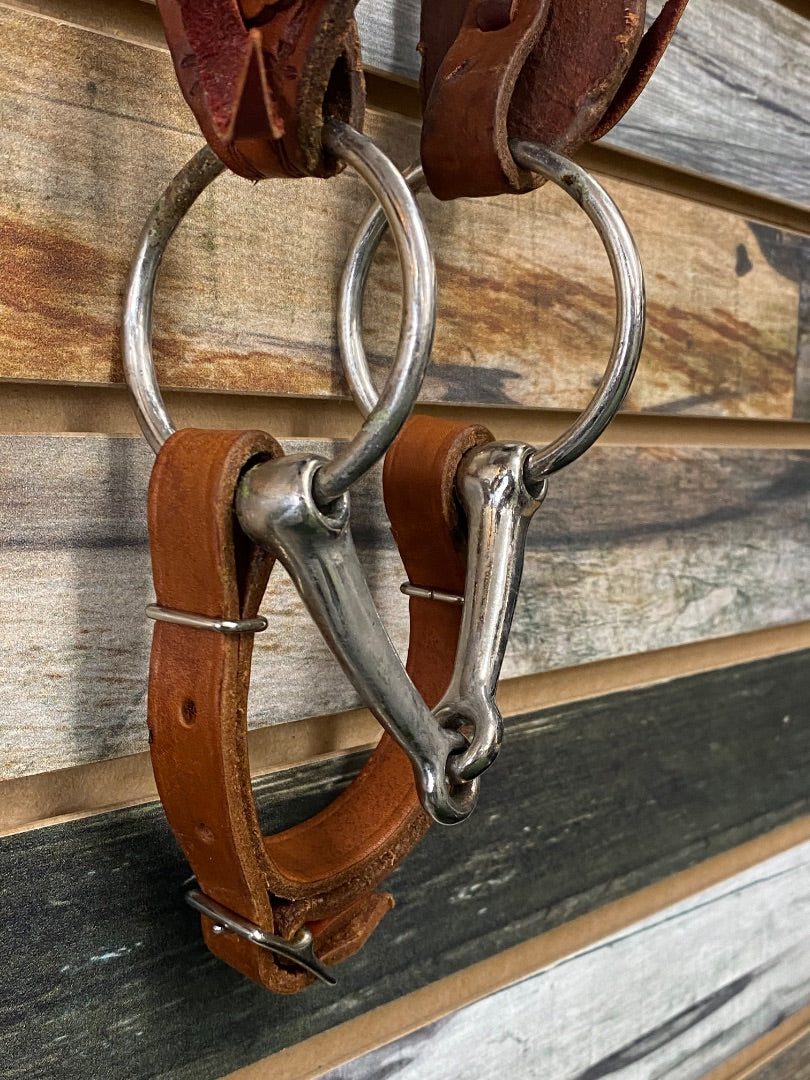 USED Split Ear Headstall with O-Ring & Split Reins | Tooled, M/O, Full/Horse Sized